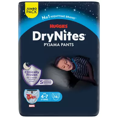 Sous-vêtements de nuit drynites garçons HUGGIES 17/30 Kg(4-7 ans)x16