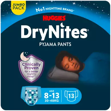Sous-vêtements de nuit drynites garçons HUGGIES 30/48 Kg(8-15ans)x13