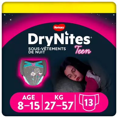 Sous-vêtements de nuit drynites filles HUGGIES 30/48 Kg(8-15ans)x13