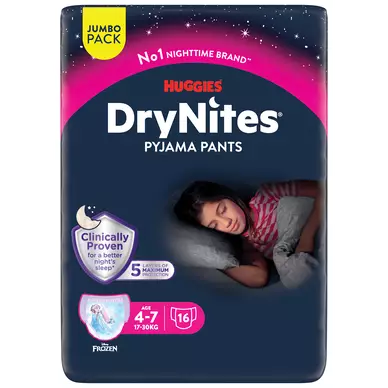 Sous-vêtements de nuit drynites filles HUGGIES 17/30 Kg(4-7 ans)x16