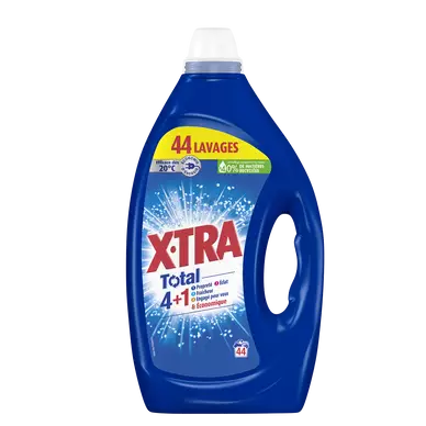 X-TRA - Lessive liquide - 4+1 - Fraicheur de Coton - 44 lavages - 2.041 l
