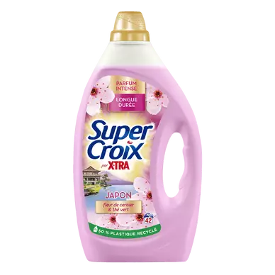SUPER CROIX - Lessive liquide - Fleur de cerisier - 42 lavages - 1,943l