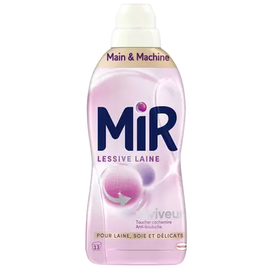 MIR - Lessive liquide - Lavage à la main,Soin Laine et linges délicats- 3 en 1 - 13 lavages - 0.65 l