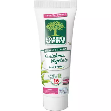 L'ARBRE VERT - Lessive liquide - Lavage à la main,Hypoallergénique - Fraicheur Végétale - 16 lavages - 250 ml