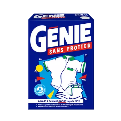 GENIE - Lessive en poudre - Lavage à la main - 20 lavages - 450 g