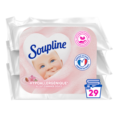 Adoucissant concentré SOUPLINE 3D Hypoallergénique - 3x200ml
