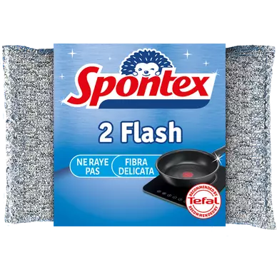 Éponge grattante à vaisselle non rayante Flash SPONTEX, 2 unités