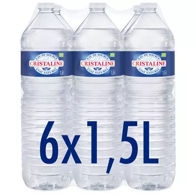 Eau de source CRISTALINE, 6 bouteilles de 1,5l