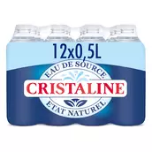 Eau de source CRISTALINE, 12 bouteilles de 50cl