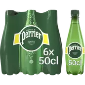 Eau minérale naturelle gazeuse PERRIER - 6x50cl