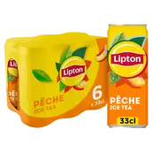 Boisson au thé Ice Tea saveur pêche LIPTON, sleek cannette 6x33cL