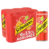 Soda saveur Agrumes SCHWEPPES - le pack de 6 canettes de 33cl