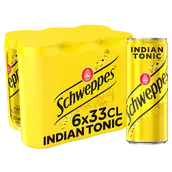 Soda Indian Tonic SCHWEPPES - le pack de 6 canettes de 33cl