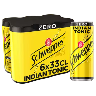 Soda Zero Indian Tonic SCHWEPPES - le pack de 6 canettes de 33cl