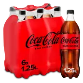 Soda COCA-COLA sans sucres - Pack bouteilles 6x1,25L