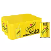 Soda Indian Tonic SCHWEPPES - le pack de 12 canettes de 15cl