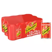 Soda saveur Agrumes SCHWEPPES - le pack de 12 canettes de 15cl