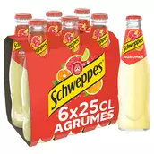 Soda saveur Agrumes SCHWEPPES - le pack de 6 bouteilles de 25cl