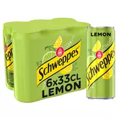 Soda saveur citron SCHWEPPES - le pack de 6 canettes de 33cl