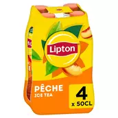 Boisson LIPTON ICE TEA Goût pêche - Pack Bouteilles 4x50cl