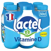 Lait demi-écrémé Vitamine D LACTEL - 6x50cl