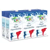 Lait 1/2 écrémé FAIRFRANCE LE LAIT EQUITABLE brique 6x1 litre