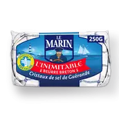 Beurre aux cristaux de sel de Guérande LE MARIN, 80% de MG, plaquettede 250g