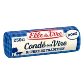 Beurre de tradition doux Condé sur vire ELLE&VIRE - rouleau 250g