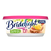 Matière grasse laitière à tartiner demi-sel 15%MG BRIDELIGHT, en barquette de 250g.