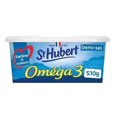 Matière grasse allégée 1/2 sel 52%MG à tartiner ST HUBERT Oméga 3 enrichie en vitamine b1 510g