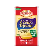 Emmental Français coeur de meule réduit en sel PRESIDENT - 200g