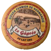 Gouda fermier de Normandie saveur noix, affiné 1,5 mois, au lait cru,35,8% Mat.Gr. 200 g