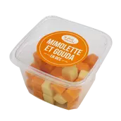 Dés de mimolette et gouda, au lait pasteurisé, 26% de MG, 120g