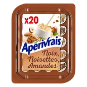 Fromage apéritif noix, noisettes, amandes APERIVRAIS - 20 bouchées 100g