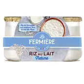 Riz au lait nature LA FERMIERE - 2 pots de 160g
