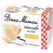 Semoule au lait à la vanille naturelle BONNE MAMAN - 4 pots de 100g