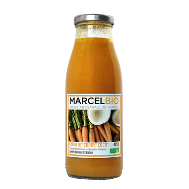 Soupe de légumes Carottes/curry/coco Marcel bio 48cl