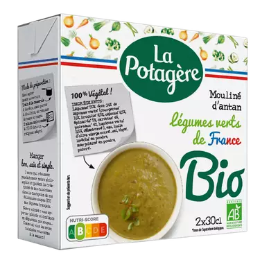 Mouliné d'Antan aux légumes verts bio LA POTAGERE, 2x30cl