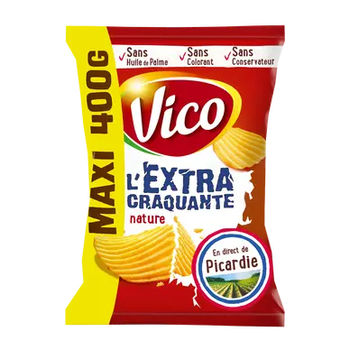 Chips extra craquantes nature salées maxi format VICO, 400g
