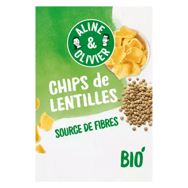 Chips de lentilles biologiques Aline & Olivier, 65g
