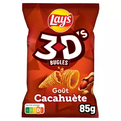 Biscuits apéritif LAY'S 3D'S BUGLES Goût cacahuète - 85g