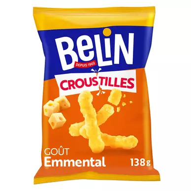 Biscuits apéritifs emmental Croustilles BELIN - Paquet de 138g formatfamilial
