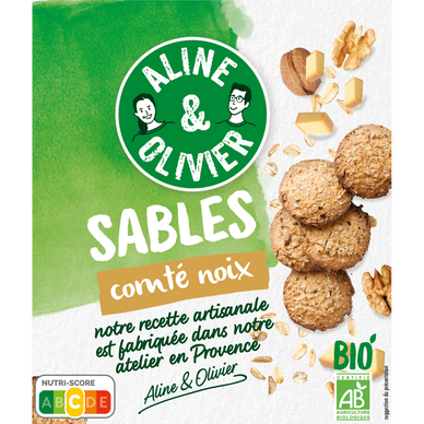 Sablés pour apéririf comté noix bio ALINE & OLIVIER, 80g