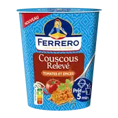 Couscous cuisiné relevé tomates épices prêt en 5mn FERRERO - Cup 80g