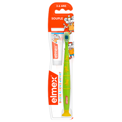 Brosse à dents manuelle enfant 3-6 ans + dentifrice kids ELMEX 12ml
