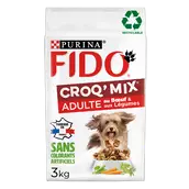 Croquettes pour chien adulte CROQ MIX Boeuf, Légumes FIDO - 3kg