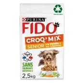 Croquettes pour chien senior > 7ans CROQ MIX Volaille, Légumes FIDO -2,5kg