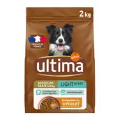Croquettes pour chien médium Repas Équilibré light ULTIMA, 2kg