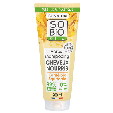 Après-shampooing cheveux nourris karité SO'BIO, 200ml
