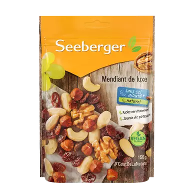 Mélange de graines et fruits Mendiant de luxe SEEBERGER - Sachet 150g